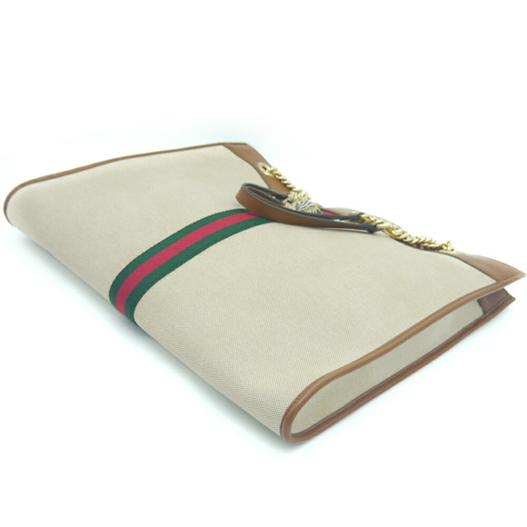 GUCCI Raja Tiger Head Chain Large Tote Bag Beige 537219 - Picture 3 of 10